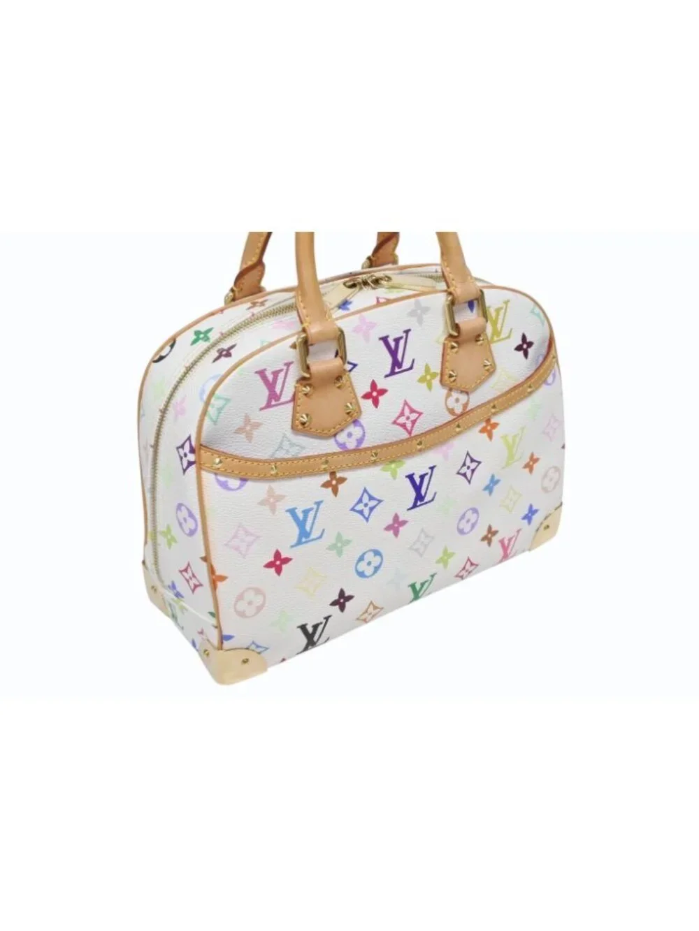 Louis Vuitton Handbag Takashi Murakami White Multicolor Gold